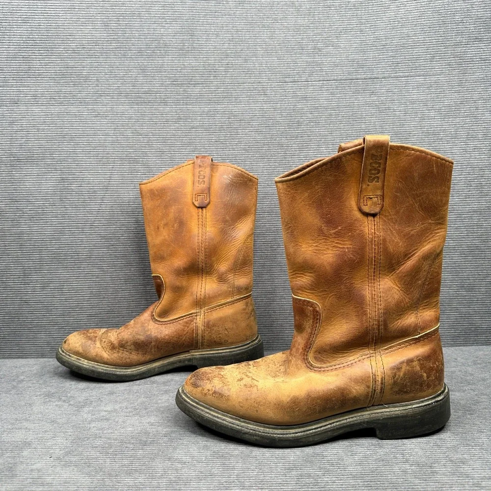 Red Wing SuperSole Pecos Work Boots Mens 7.5 D Brown Leather Made in USA 1105